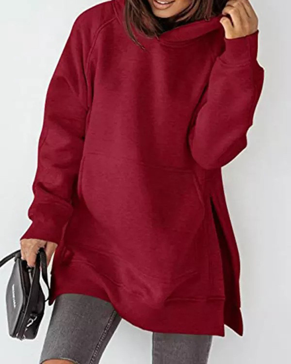 Casual Loose Solid Color Sweatshirt Hoodie