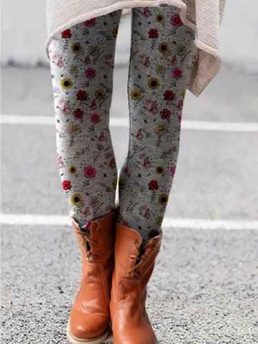 Floral-Print Floral Leggings