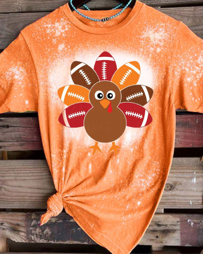 Thanksgiving Turkey T-Shirt Tee - Orange
