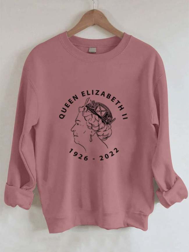 Women's RIP Queen Of England 1926-2022 Printed Sweatshirt
