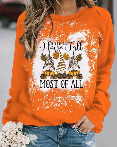 I Love Fall Most of All Gnomes Orange Top