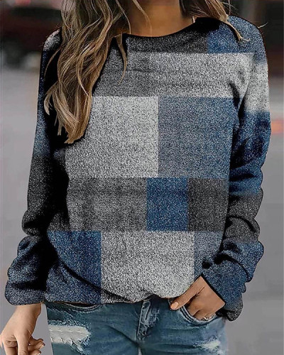 Limited Time Discount Women's Vintage Check Print Sweatshirt