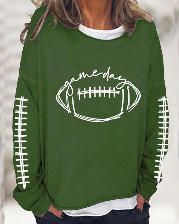 Women's Football Print Sweatshirt