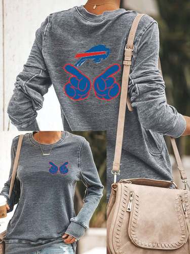 Women's Football Print Casual Sweatshirt