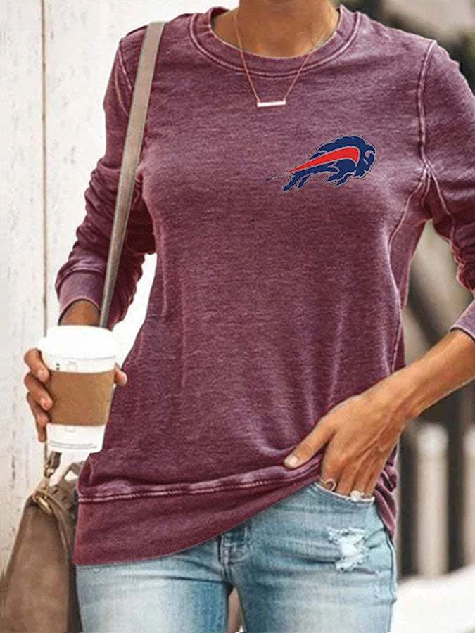 Women's Football Print Casual Sweatshirt