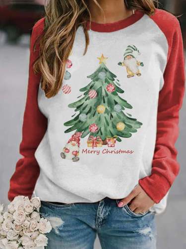 Women's Christmas Tree Print Sweatshirt