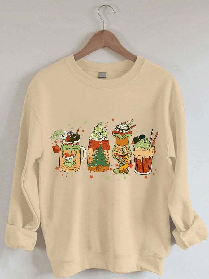 Women's Fun Christmas Cup Print Sweatshirt