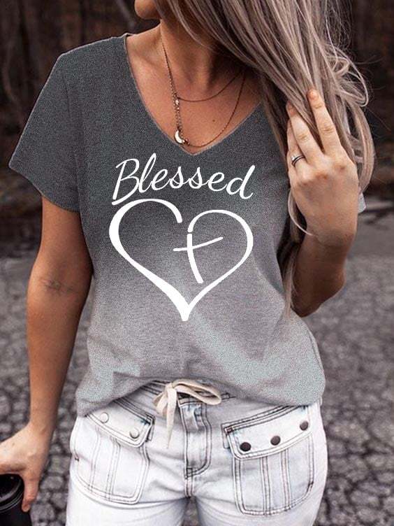 Women's Blessed Print Tee Shirt