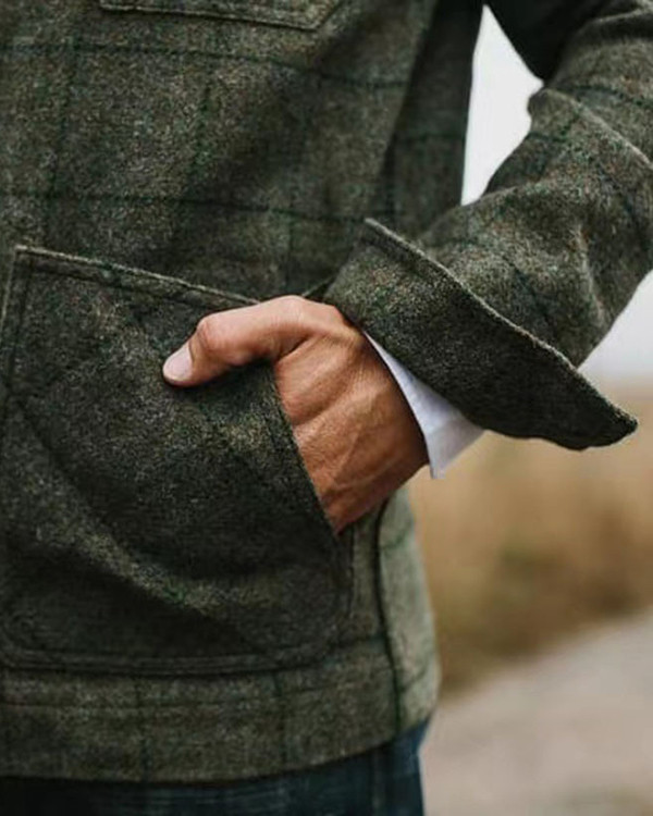 Men's Woolen Lapel Casual Woolen Coat