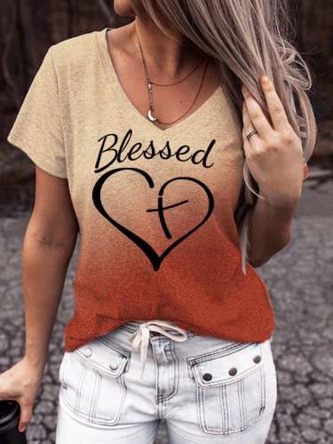 Women's Blessed Print Tee Shirt