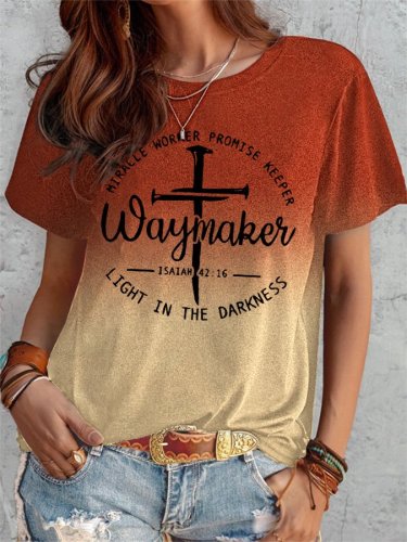 Women's Waymaker Faith Print Gradient Tee