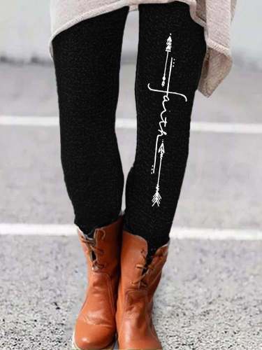 Women's Cross Faith Print Leggings