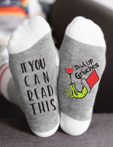 If You Can Read This Drink Up Grinches Christmas Unisex Socks