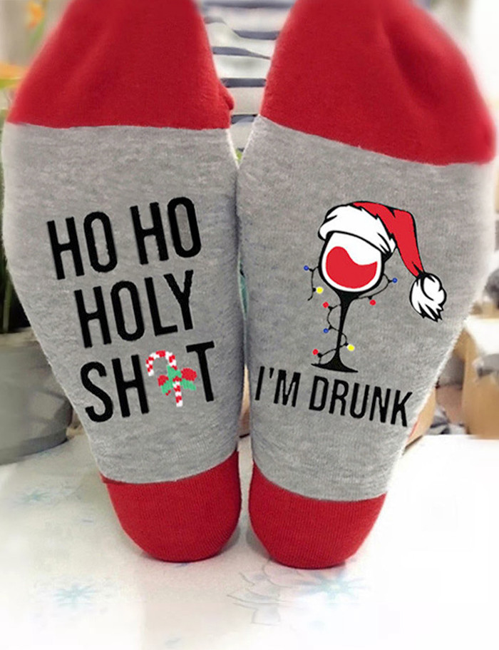 Ho Ho Holy Shit I'm Drunk Christmas Unisex Socks