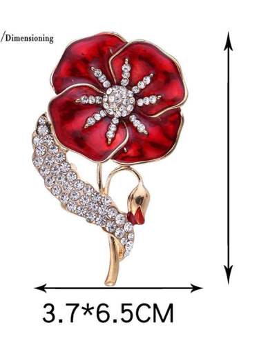 Rhinestone Poppy Corsage