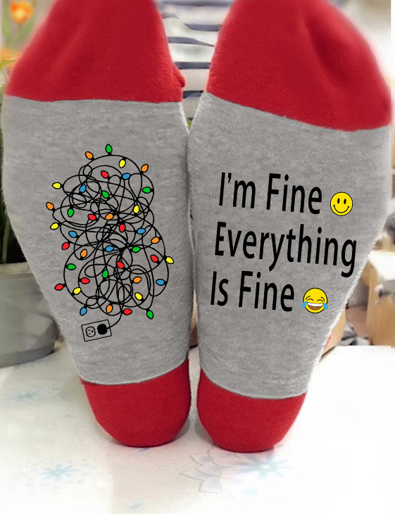 I'm Fine Everything is Fine Christmas Unisex Socks