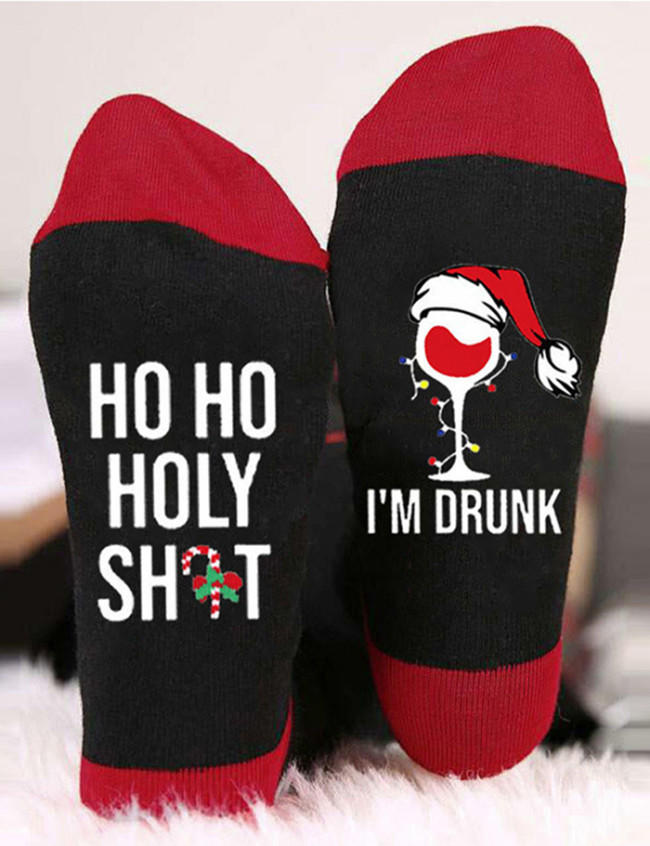 Ho Ho Holy Shit I'm Drunk Christmas Unisex Socks