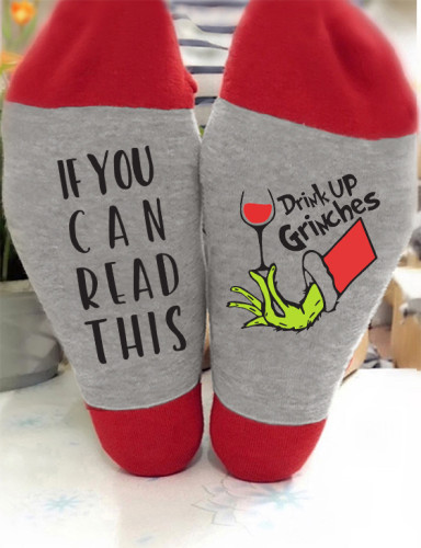 If You Can Read This Drink Up Grinches Christmas Unisex Socks