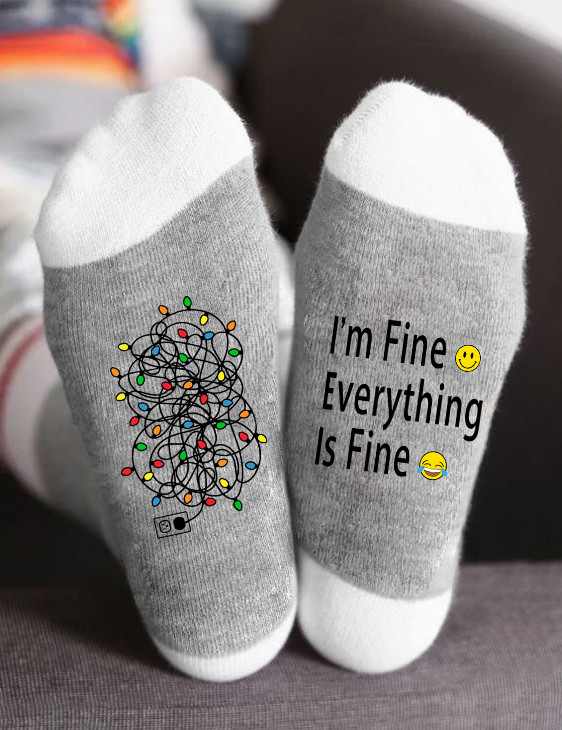 I'm Fine Everything is Fine Christmas Unisex Socks