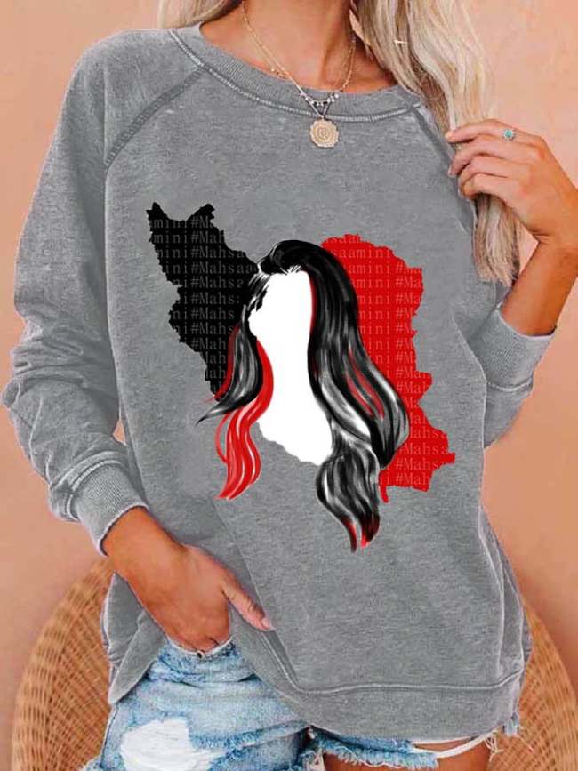 Women's Mahsa Amini Print Casual Sweatshirt