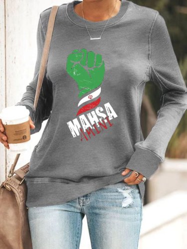 Women's #Mahsa Amini Pray Iran Print Sweatshirt