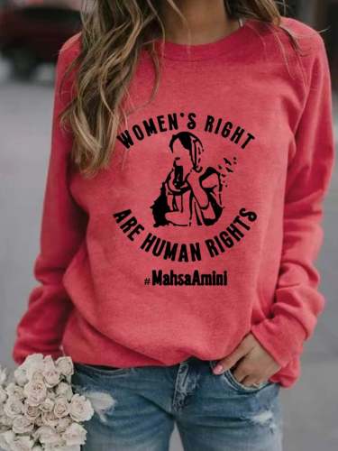 Mahsa Amini Women Rights Life Freedom Print Casual Sweatshirt
