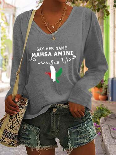 Women's Say Her Name Mahsa Amini Long Sleeve T-Shirt