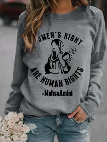 Mahsa Amini Women Rights Life Freedom Print Casual Sweatshirt