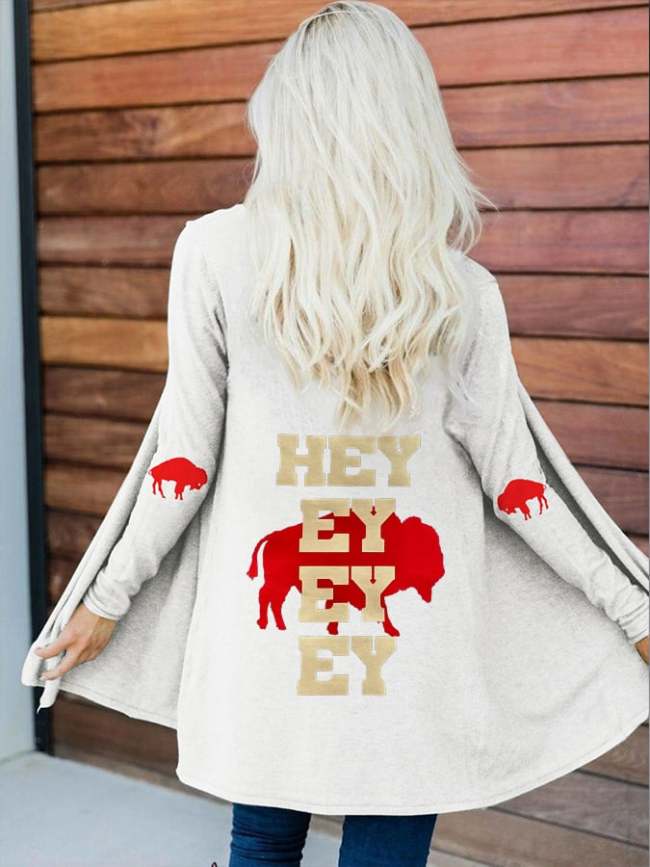 Women's Buffalo Football Buffalo Football HEY EY EY EY.. Print Cardigan