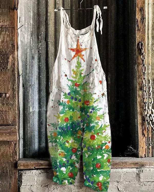 Christmas Tree Print Jumpsuit