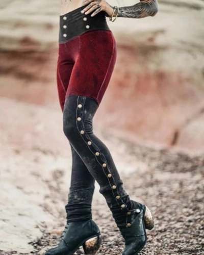 Punk Stud Colorblock Leggings