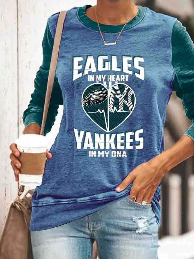 Women's Go Birds Philadelphia Football Print Casual Sweatshirt