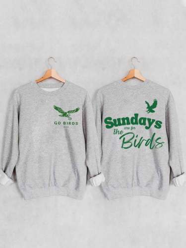 Women‘s Sundays Are For The Birds Football Print Casual Sweatshirt