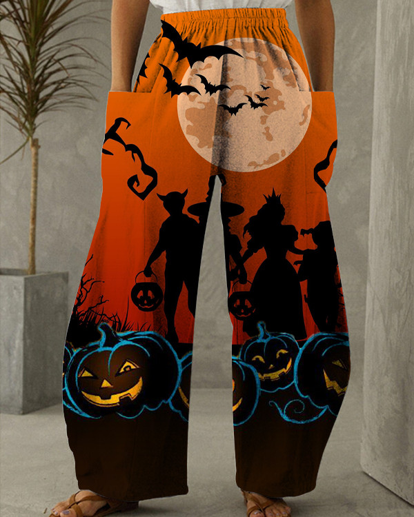 Halloween Print Loose Pants