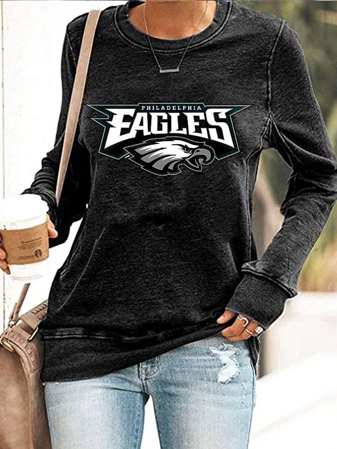 Women's Eagles Football Print Casual Sweatshirt
