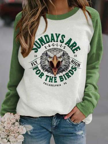 Women's Go Birds Football Print Casual Sweatshirt