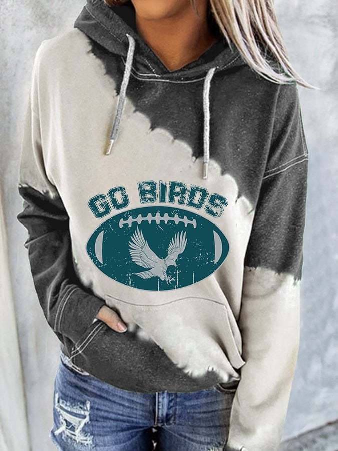 Women's Go Birds Philadelphia Football Print Casual Hoodie