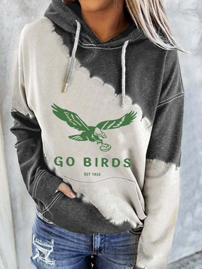 Women's Go Birds Philadelphia Football Print Casual Hoodie