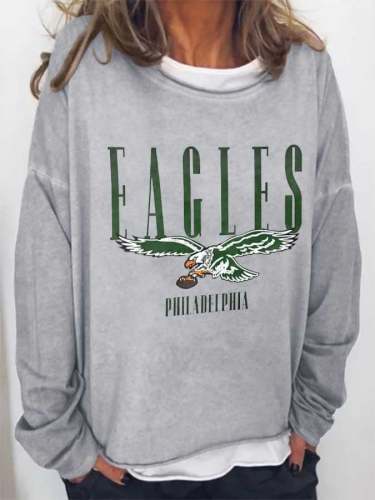 Women‘s Go Birds Football Print Casual Sweatshirt