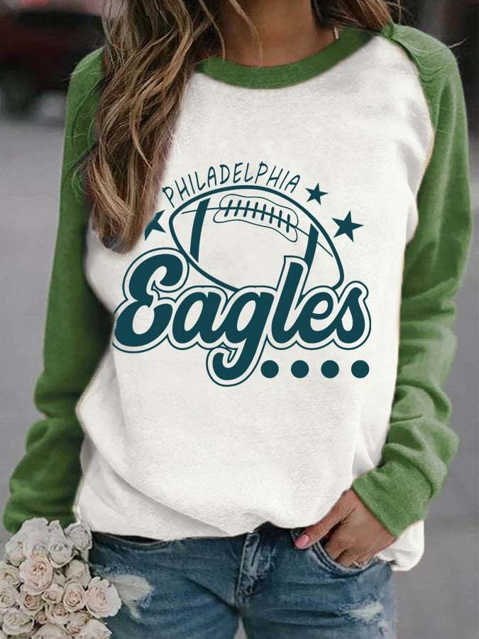 Women Philadelphia Eagles Football Print Casual Sweatshirt