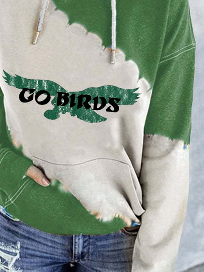 Go Birds Colorblock Print Hoodie