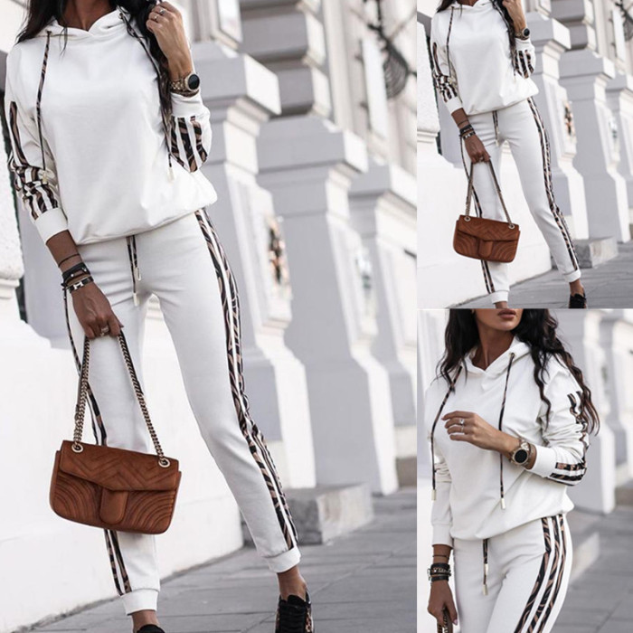 Casual Fashion Hooded Long Sleeves Sports Two-priece