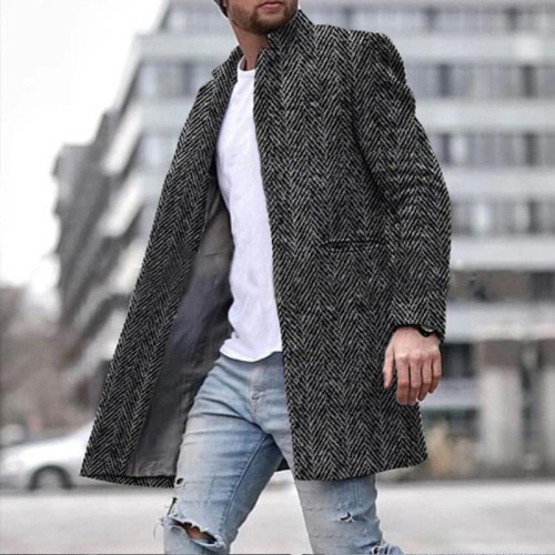 Herringbone Mid-Length Coat