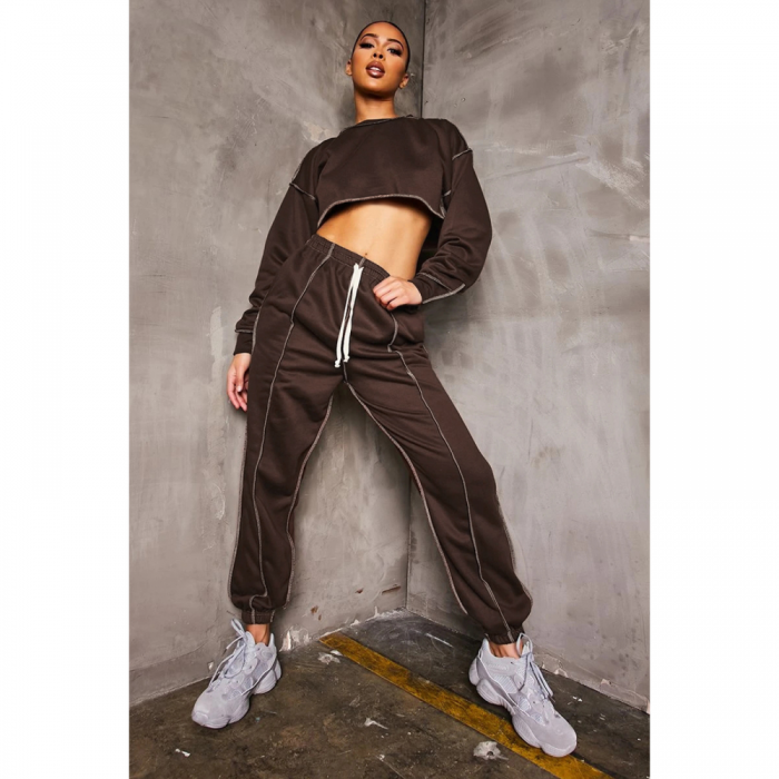 Casual Crop Top And Pants Sports Suit