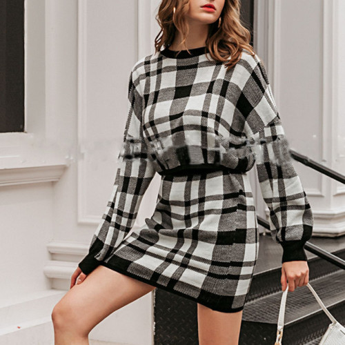 Casual Plaid Print Long Sleeves Two-piece Set