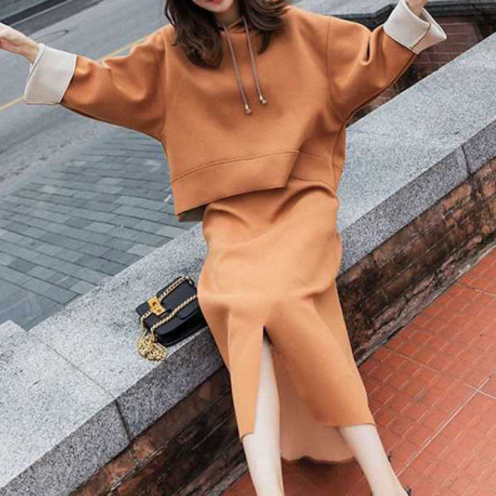New style loose hooded sweater temperament two-piece suit