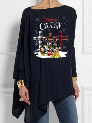 Christmas Begins With Christ Print Women's Top