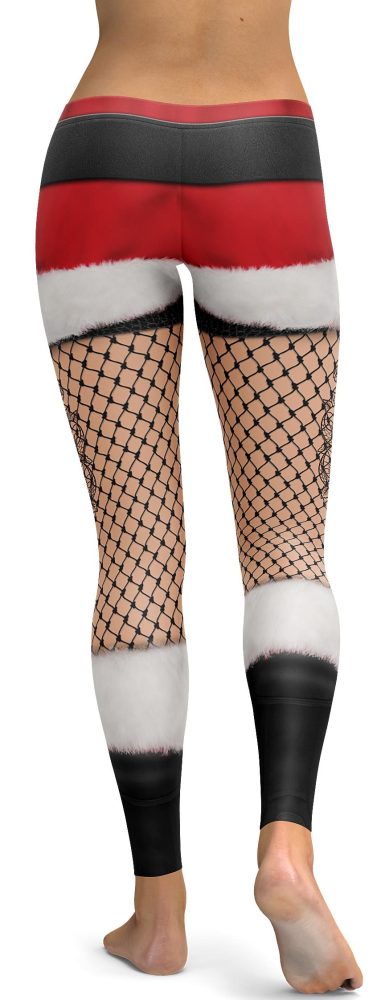 Santa's Shorts and Fishnet Tights Leggings