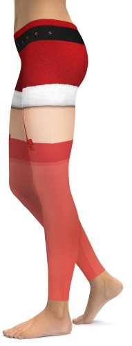 Christmas Shorts with Red Stockings Leggings