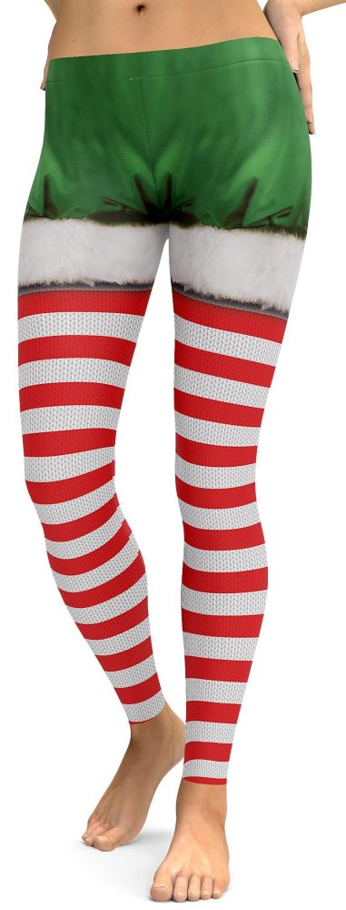 Christmas Candy Cane & Shorts Leggings